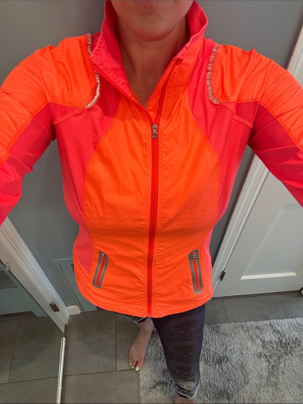 lululemon athletica Neon Coral/orange Reflective Jacket
